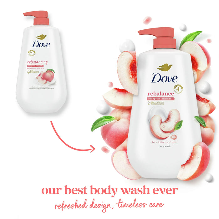 Dove Moisturizing Body Wash Rebalance Peach & Rice Milk