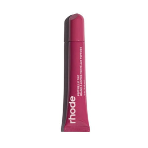 R. Beauty Peptide Lip Tint in Raspberry Jelly, makeup product with vibrant raspberry-colored lip tint applied on lips.