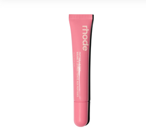 Rhode Skin Peptide Liptint in Sweet Pea showing a tube of pink lip tint with a clear cap and applicator wand.