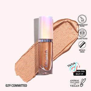Moira Beauty Liquid Shadow in Committed, a vibrant makeup eyeshadow with a smooth, liquid formula and rich pigmentation.
