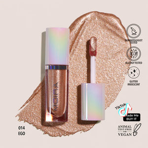 Moira Beauty Liquid Shadow in Ego, a creamy makeup eyeshadow with a smooth application and vibrant color.