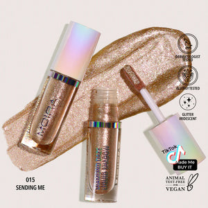 Moira Beauty Liquid Shadow in Sending Me, shimmery makeup eyeshadow with a smooth, glossy finish, in sleek packaging.