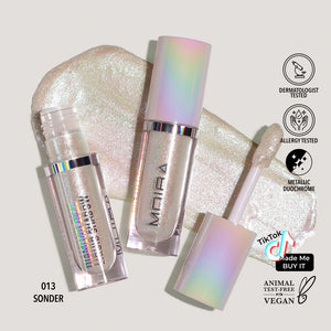 Moira Beauty Liquid Shadow in Sonder, a shimmering makeup eyeshadow with a smooth, glossy finish in a sleek tube.