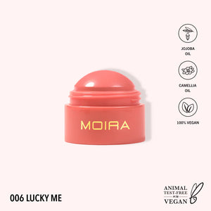 Moira Beauty Soft Blush in Lucky Me, a makeup product with a smooth, blush formula in a soft pink shade.