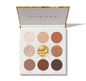 Morphe Rich & Foiled Artistry Makeup Palette with vibrant eyeshadows in various shimmery and matte shades.