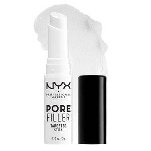 NYX Pre Filler Targeted Stick makeup product with a sleek black applicator and clear cap, designed for targeted lip and eye filler.