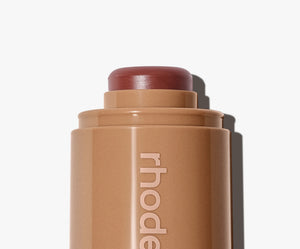 Rhode Skin Pocket Blush in Toasted Teddy, a warm-toned makeup blush with a natural finish, shown in a compact with a mirror.