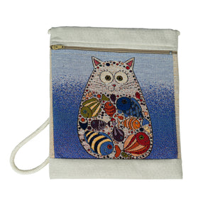 Turkish medium bag featuring a colorful cat design, made by Türkiye, showcasing a stylish and functional bag with vibrant artwork.