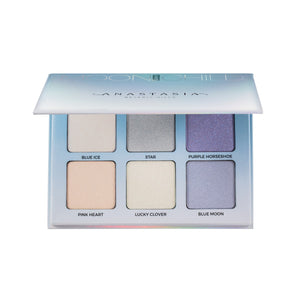 Anastasia Beverly Hills Glow Kit Moonchild makeup palette with luminous highlighters in pastel shades for radiant skin.