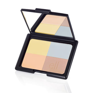 Warm tone correcting powder by ELF, makeup compact with soft, natural finish for evening out skin tone and reducing redness
