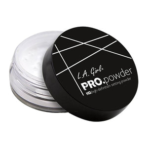LA Girl HD Pro Setting Powder in translucent, finely milled makeup powder for a matte finish and long-lasting makeup hold.