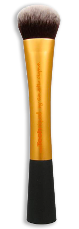 Real Techniques Expert Face makeup brush with soft bristles, ideal for even foundation application and blending.