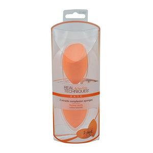 Real Techniques Miracle Complexion Sponge set with two makeup sponges for flawless blending and application.