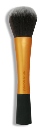 Real Techniques makeup powder brush with soft bristles and ergonomic handle for smooth, even application of face powders.