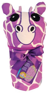 Sozo Giraffee swaddle blanket and cap set for babies with giraffe print and soft fabric, ideal for newborn comfort.