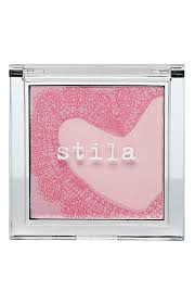 Stila Pretty in Pink Blush makeup product with soft pink powder in a sleek compact, perfect for a natural rosy glow.