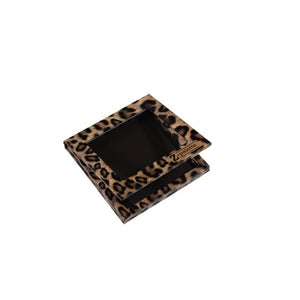 Small Leopard Z Palette makeup case with leopard print design, perfect for organizing eyeshadows and cosmetics.